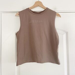 Good hYOUman Athletic Crop Tank Mocha - XS
